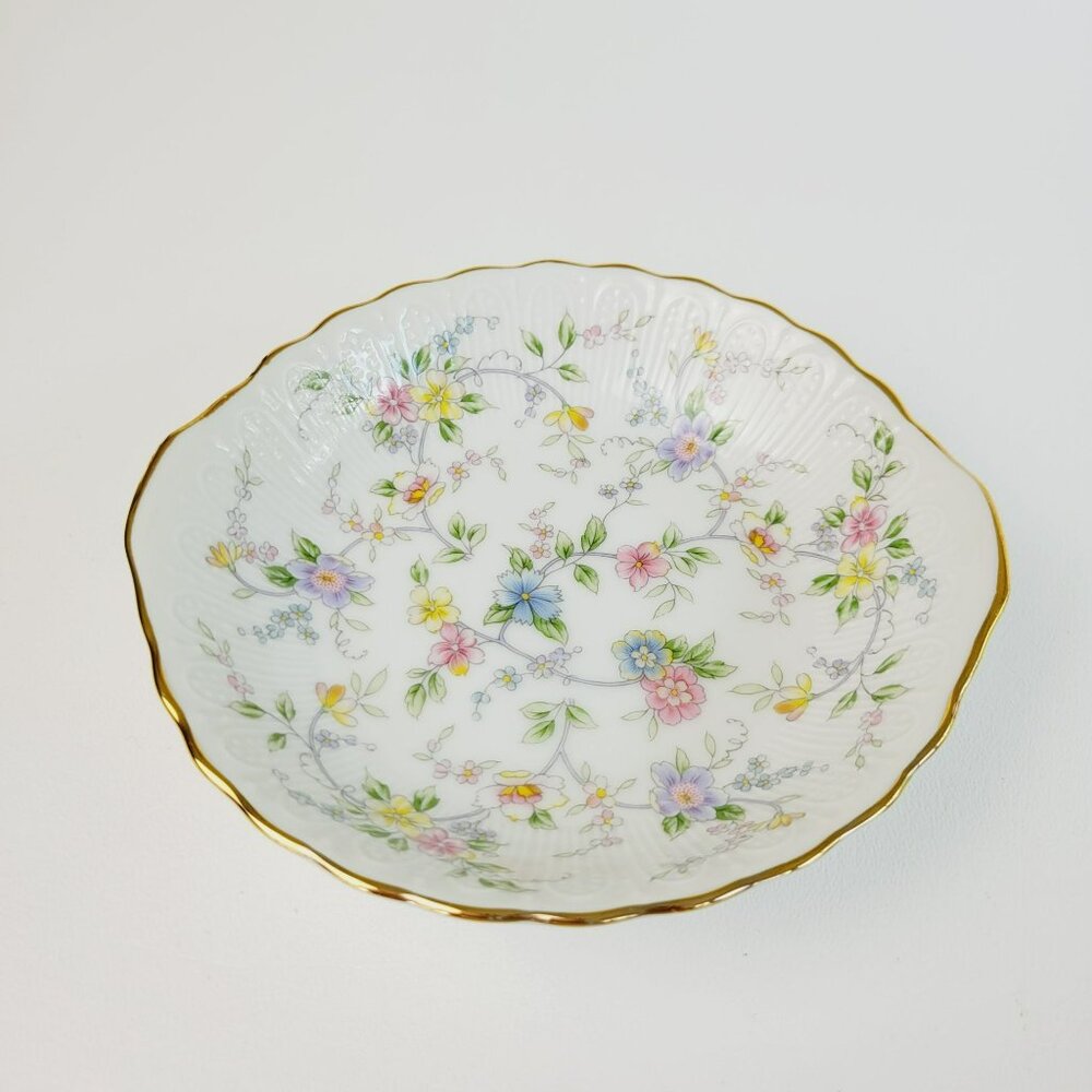 Andrea By Sadek Corona Floral Dessert Serving Set, Chip & Dip Set, Japan c.1996 - Picture 5 of 8